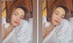 Hồ Ngọc Hà hú hồn vì để lộ điểm nhạy cảm khi đang 'đú trend' trên giường