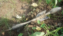 Hải Dương: Phát hiện quả bom dài 1,2 m còn nguyên vẹn