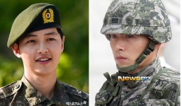 Hình ảnh Song Joong Ki nhập ngũ bất ngờ bị lôi ra so sánh với tình cũ Song Hye Kyo
