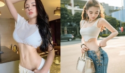 Ngân 98 phản ứng gắt khi bị tố photoshop eo để 'vượt mặt' Ngọc Trinh