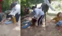 Lại một clip nhóm nữ sinh đánh bạn dã man trong rừng gây xôn xao