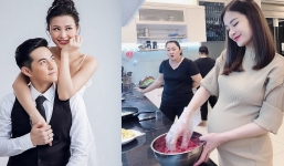Đông Nhi vào bếp nấu ăn phục vụ gia đình tháng cuối thai kỳ: Đúng chuẩn 'vợ hiền, dâu đảm' 