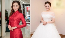 Hôn thê kém 15 tuổi của Công Lý xinh đẹp trong áo dài cưới: Thân hình mới gây chú ý