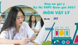 Đáp án đề thi môn Vật lý mã đề 203 tốt nghiệp THPT Quốc gia năm 2021