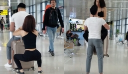 Nữ chính vô tư tập gym tại sân bay cùng bạn trai bất ngờ lên tiếng