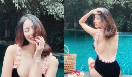 Lan Khuê lộ dấu hiệu 'bà bầu' khi ở tháng thứ 6 của thai kỳ