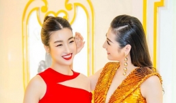 Tú Anh vén tóc cho  Đỗ Mỹ Linh giữa tin đồn 'cạch mặt nhau'