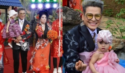 Diện áo dài 5m, Thúy Nga gây choáng trong đám cưới lần 10 với Thanh Bạch