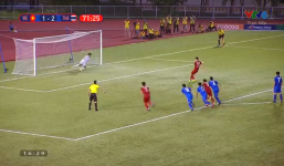 Thủ thành Thái Lan bị bắt bài 'chơi tiểu xảo' trước cú dứt điểm của Tấn Sinh