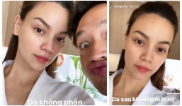 Hồ Ngọc Hà khoe mặt mộc ở cuối thai kỳ nhưng Kim Lý mới là người chiếm spotlight 