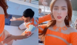 Ngọc Trinh khiến dân tình dậy sóng khi để nam đồng nghiệp làm điều nhìn ai cũng đỏ mặt