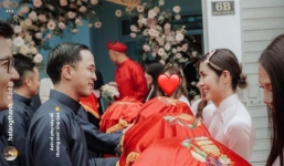 Khoảnh khắc 'ngọc nữ' Tăng Thanh Hà và ông xã trao sính lễ chiếm spotlight vì 'quá tình'