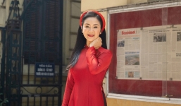 'Tiểu thư lá ngọc cành vàng' NSND Thu Hà gây thương nhớ qua tà áo dài trên phố