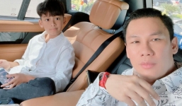 Khoảnh khắc hiếm hoi của quý tử nhà Lệ Quyên khi đi ăn với anh trai cùng cha khác mẹ