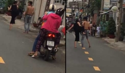 Vợ say rượu vác dao ra phố chém chồng nghiện gây thương tích