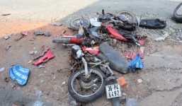 Xe tải mất phanh nghiền nát xe máy chờ qua đường, 1 phụ nữ thiệt mạng