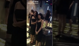 Dàn tiếp viên chân dài xếp hàng đón dân chơi vào club ở TP Hạ Long