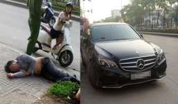 Nghi say rượu, 'ma men' bỏ lại xe Mercedes dưới đường rồi lên vỉa hè nằm ngủ tới sáng
