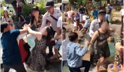 Tranh chỗ chụp ảnh ở hồ Vô Cực, 2 quý bà lao vào ‘choảng’ nhau bôm bốp