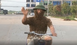 Để 50.000 con ong bám lên người làm áo, 'dị nhân' gây náo loạn cả phố