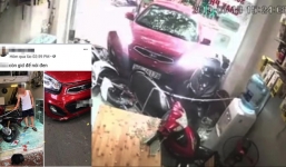 'Xế hộp' mất lái càn quét hàng loạt xe máy rồi đâm vỡ kính cửa hàng điện thoại