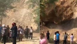 Lai Châu: Hàng chục người suýt bị đất đá chôn vùi khi đứng xem núi lở