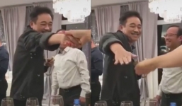 Quốc Khánh khiến dân mạng thích thú với hành động 'bắt tay theo kiểu Anh Hoàng'