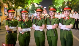 Ngất ngây nhan sắc nữ chiến sĩ Đoàn nghi lễ Bộ Công An