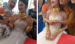 Cô dâu ở Cao Bằng 'sáng' nhất MXH khi đeo vàng nặng trĩu cổ, kín 2 bàn tay