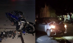 Thông chốt CSGT kiểm tra nồng độ cồn, 'quái xế' tông nát đầu ô tô thiệt mạng