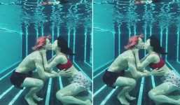 'Nữ hoàng gợi cảm' HyunA đăng clip khóa môi người tình kém tuổi dưới nước