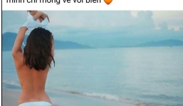 Cởi áo khoe thân trước biển, Minh Triệu liền bị bạn gái tin đồn 'cà khịa'