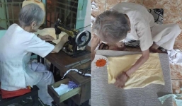 Mẹ Việt Nam anh hùng 95 tuổi cặm cụi may khẩu trang hỗ trợ chống dịch gây xúc động
