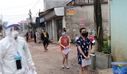  7 đội cơ động CDC Hà Nội về thôn Đông Cứu lấy mẫu xét nghiệm COVID-19 