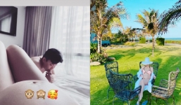 Hot girl Vân Navy khoe ảnh bầu bí táo bạo bên ông xã doanh nhân