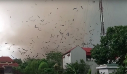 Khoảnh khắc lốc xoáy ở Vĩnh Phúc kéo sập xưởng gỗ khiến 3 người tử vong