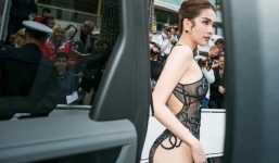 Ngọc Trinh cao hứng nhắc lại về chiếc váy 'mặc như không' ở LHP Cannes