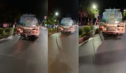 Nhân viên môi trường tưới cây mà toàn trượt ra đường khiến dư luận bức xúc