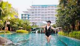 MC Thảo Vân được khen như gái 18 khi lần hiếm hoi diện đồ bơi, Công Lý phản ứng bất ngờ