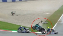 Ducati và Yamaha vỡ vụn sau cú va chạm ở tốc độ 300 km/giờ tại giải MotoGP