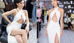 Diện váy 'toang trước hở sau', Tường Linh khoe vòng một căng tràn sau nghi vấn dao kéo