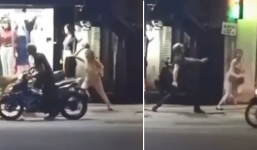 Cặp nam nữ 'ăn miếng trả miếng' gay cấn trên đường phố, khiến nhiều người xôn xao