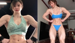 Vừa sinh con được 1 ngày, 'hot girl cơ bắp' đã tự tin vén áo khoe body