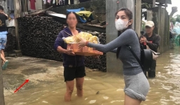 Vừa bị tố 'ăn chặn' số tiền hơn 300 triệu tiền cứu trợ, Thuỷ Tiên còn bị 'cà khịa' chỗ đứng trao quà