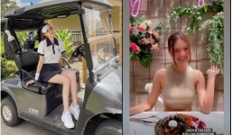 Hoa hậu nghi nằm trong đường dây của tú ông Lục Triều Vỹ tái xuất tươi như hoa trong ngày đàn ông