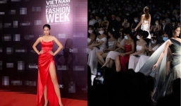 Danh tính mỹ nhân diện đầm đỏ chiếm chỗ, phá dress-code trong show Đỗ Long 