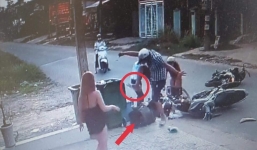 Triệu tập gã thanh niên 'hổ báo' tung cước, vụt nữ sinh sau va chạm giao thông