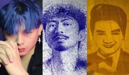 'Phù thuỷ' vẽ tranh bằng chữ trổ tài phác hoạ Đàm Vĩnh Hưng bằng băng dính