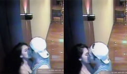 Lộ thêm hình ảnh nữ tiếp viên hàng không ôm hôn một người đàn ông trước cửa phòng khách sạn