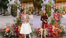 Hồng Diễm - Bảo Thanh nghĩ ra cách 'sống ảo' bên cột đèn hoa 8/3 mà không hề tốn sức